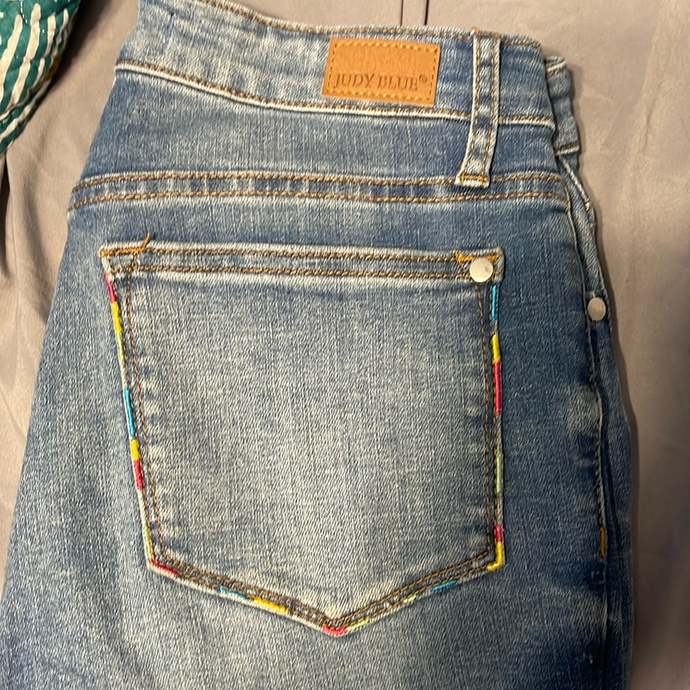 Judy blue colorful stitching skinny fit